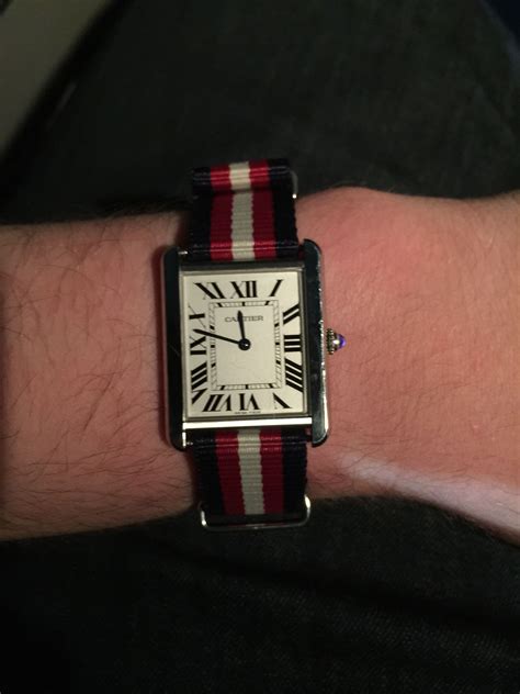 cartier tank straps|cartier tank nato strap.